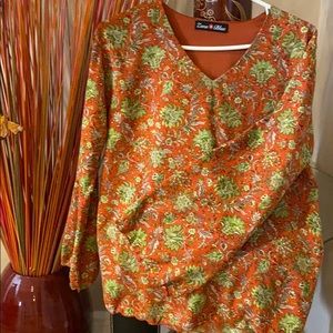 Women’s Orange Tunic with Long Sleeves